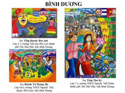 TH Phú Lợi đạt giải Kk khối tiểu học cuộc thi vẽ tranh "Thiếu nhi Việt Nam - Cuba thắm tình đoàn kết"